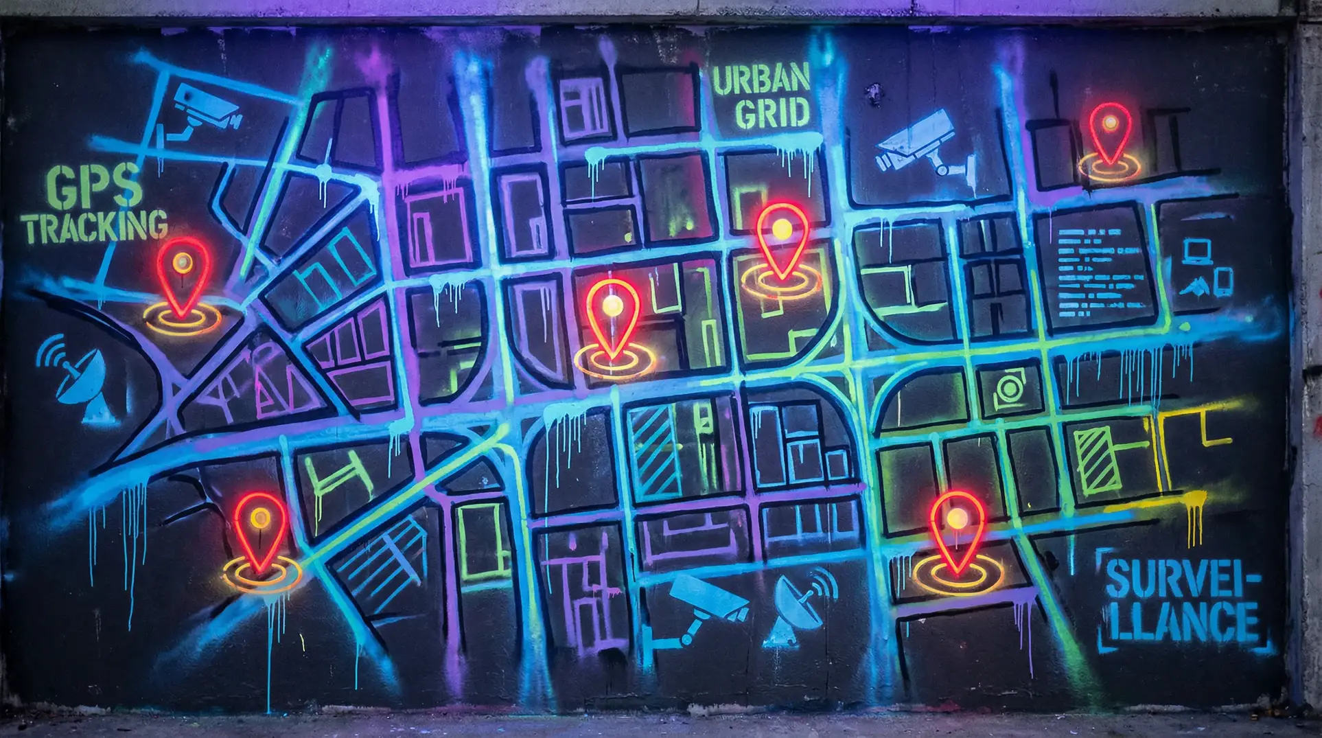 私人小影院 狗仔追踪地图 - 城市涂鸦风格